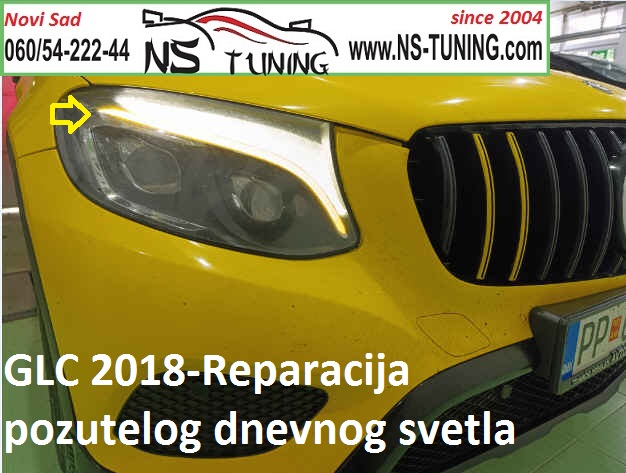 mercedes glc 2016 2017 2018 2019 led far reparacija pozutelo dnevno svetlo linija novi sad ns tuning